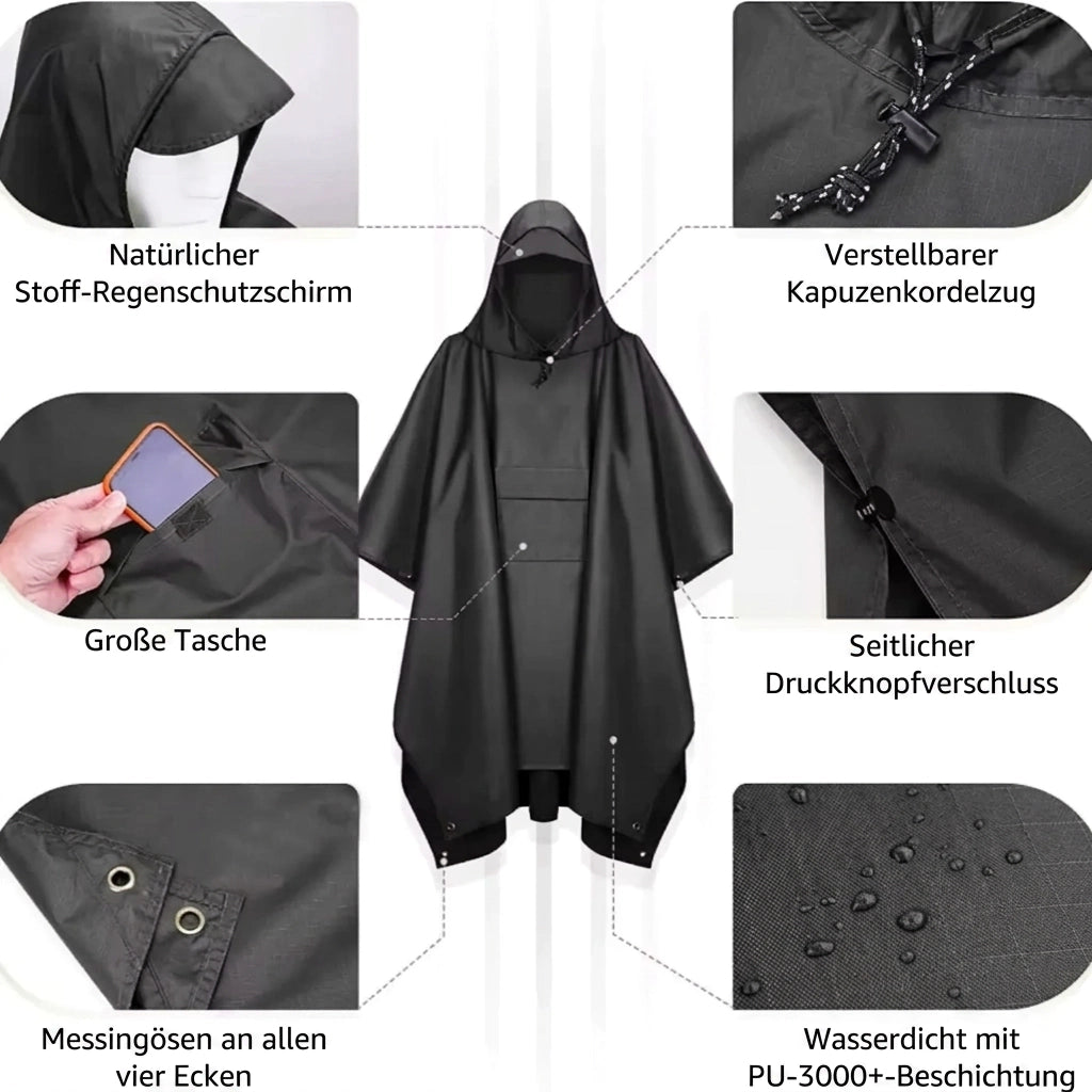 Regenponcho wasserdicht Wandern