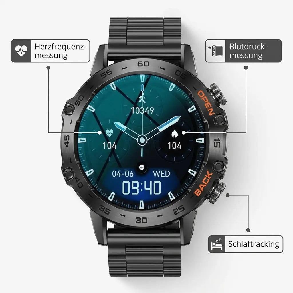 Outdoor-Smartwatch Multifunktion – Gesundheitsmessung