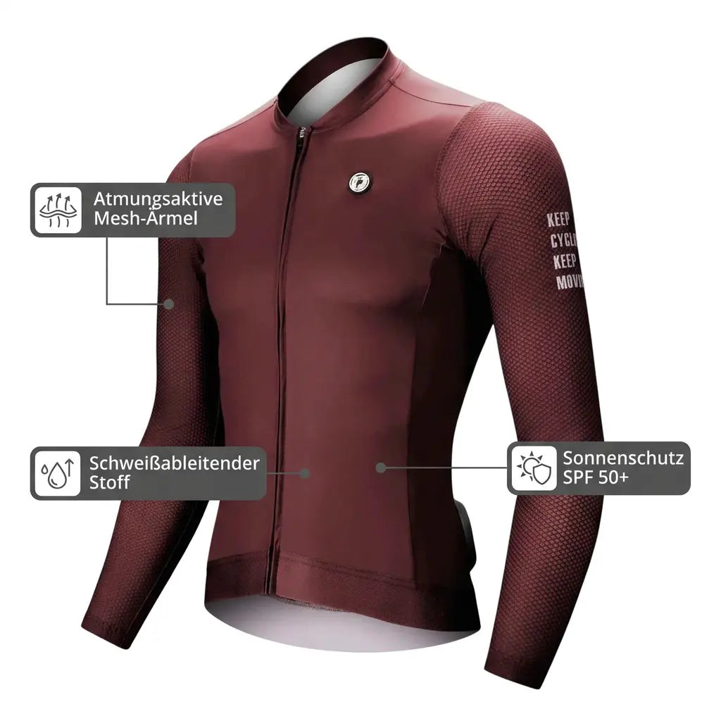 Radtrikot mit UV-Schutz 50+ – Mesh-Ärmel und Sonnenschutz