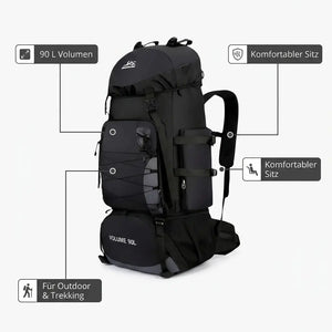 Trekkingrucksack 90 L – Volumen und Komfort