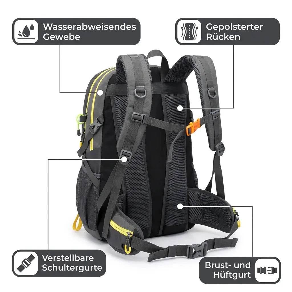 Wasserdichter Wanderrucksack 40 L – technische Details